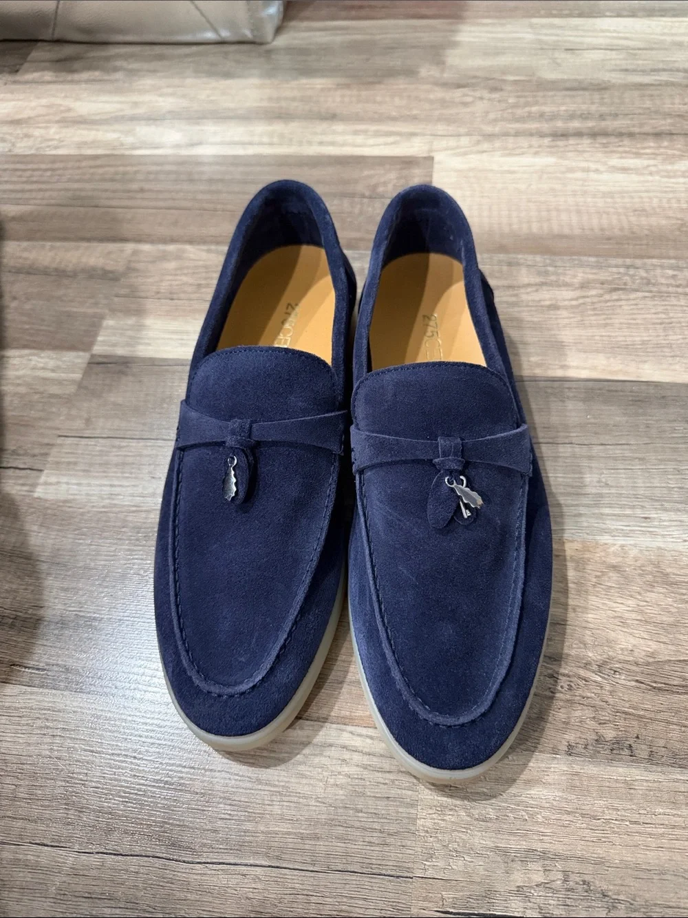 Suede Tassel Loafers in Navy Blue - Classic Slip-On Style